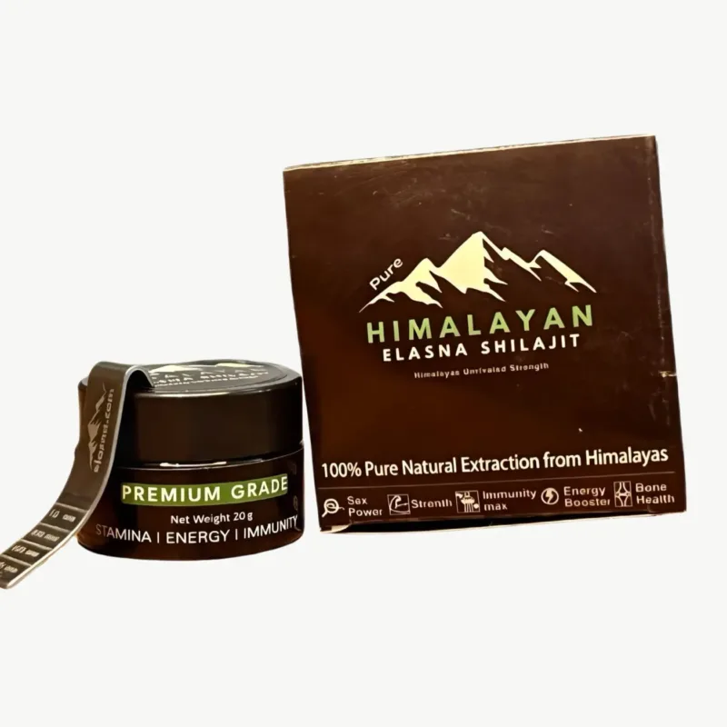 Elasna Himalayan Shilajit resin jar – Pure Himalayan Shilajit sourced from Gilgit-Baltistan, export-grade Gold Grade Shilajit for wholesale and private label