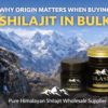 Elasna Himalayan Shilajit sourced from Gilgit-Baltistan mountains, highlighting pure high-altitude Gold Grade Shilajit for wholesale and OEM supply.