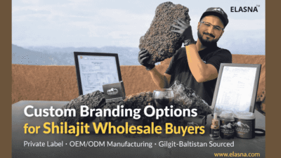 Custom Branding Options for Shilajit Wholesale Buyers – Elasna Himalayan Shilajit from Gilgit-Baltistan with OEM and Private Label Packaging