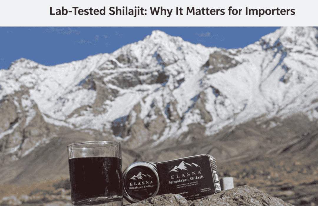 ELASNA™ Pure Himalayan Shilajit sourced from Gilgit-Baltistan mountains with lab-tested export-grade quality