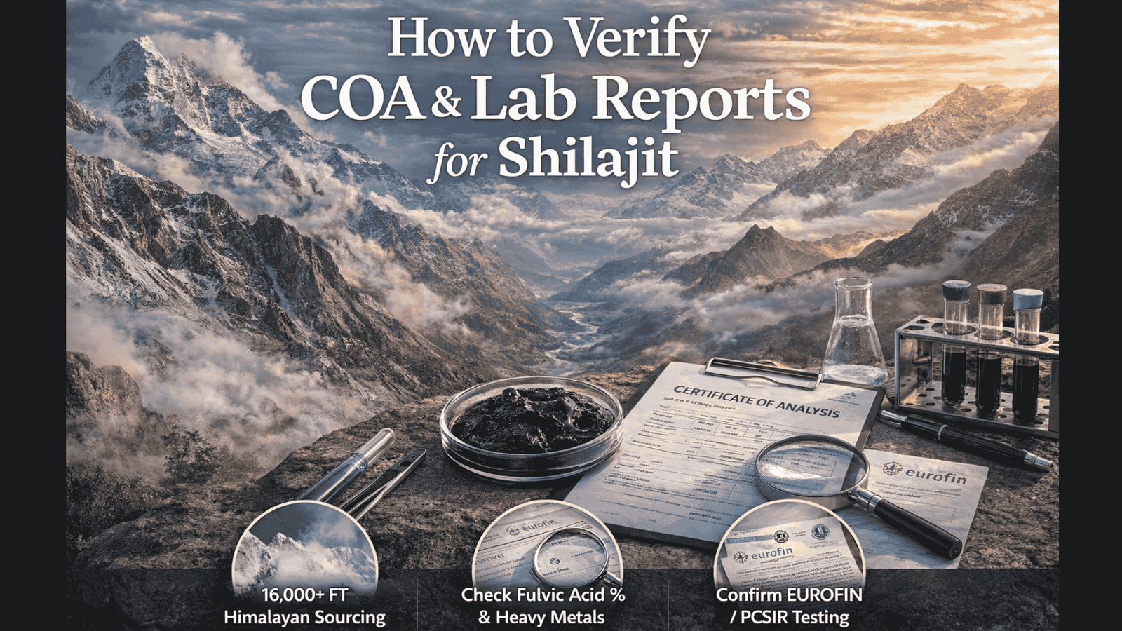 Himalayan Shilajit COA and lab test reports verification guide for purity and quality – Elasna Himalayan Shilajit